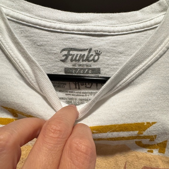 Funko White Tee with Gold Dobby Design - Picture 2 of 3